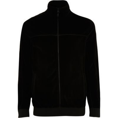 Black velour track jacket